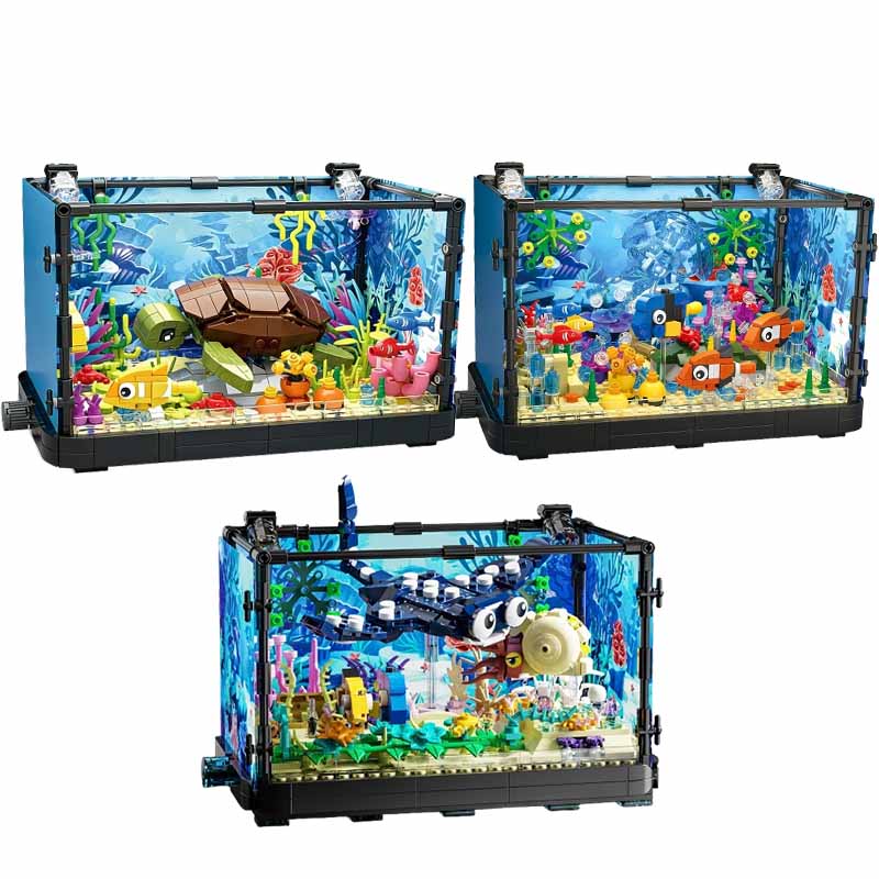 Ocean Aquarium - Işıklı Balık Tankı Yapım Blokları Seti,